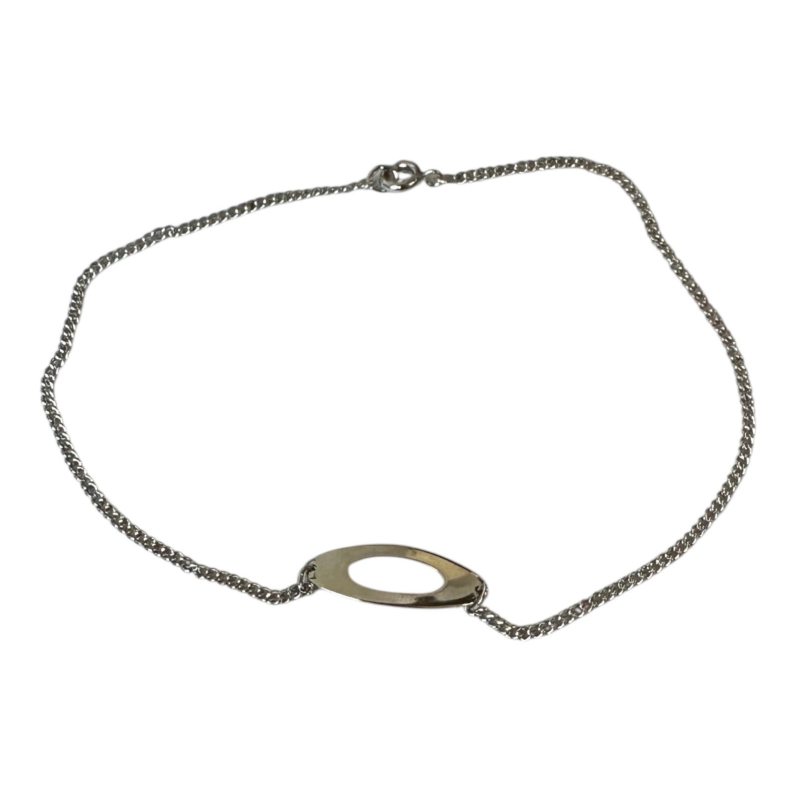 Avon 1978 Oval Accent Silvertone Anklet 9½” Ankle Bracelet NIB Vintage Old Stock