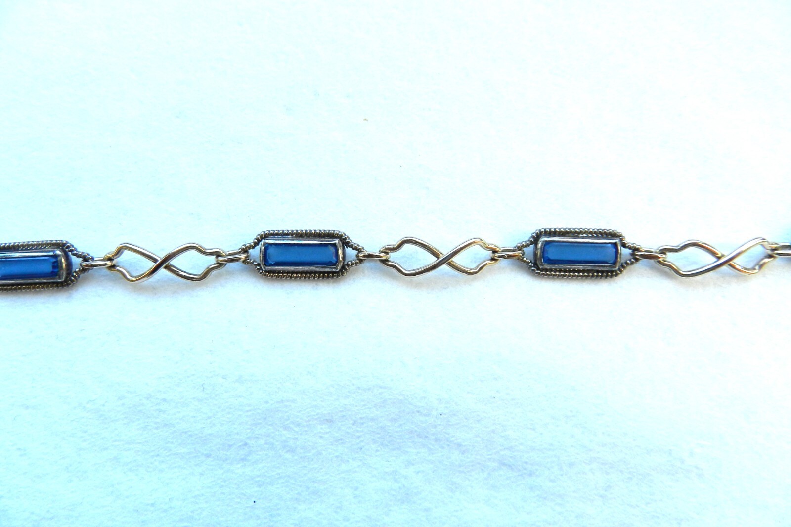 Antique 1/20 12K Yellow Gold Bracelet *7 5/8” x 1/4” * *Glass Gems* *7.5 Grams*