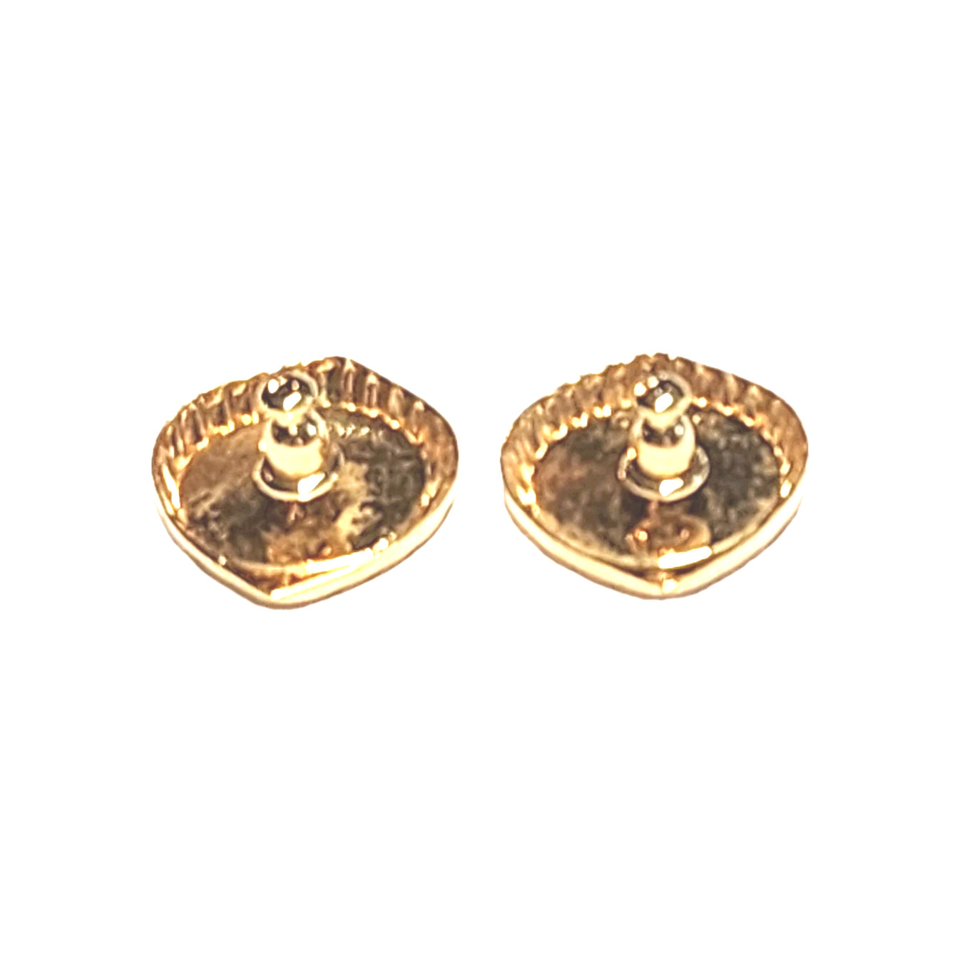 Vintage Napier Gold Tone Leaf Design Textured Post Stud Earrings Leaves Nature