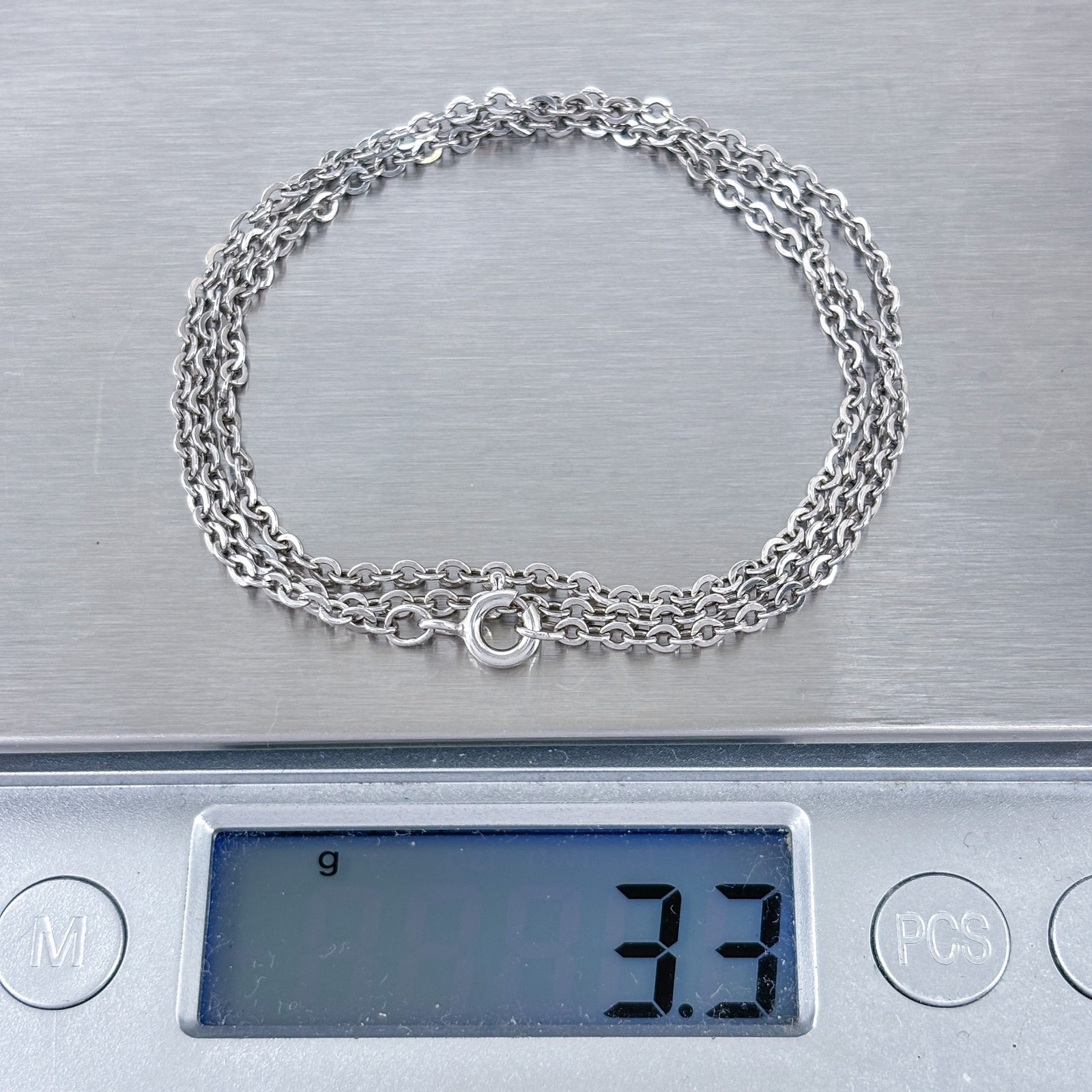 Vintage Sterling Silver 925 Curb Link Chain Necklace | 18″