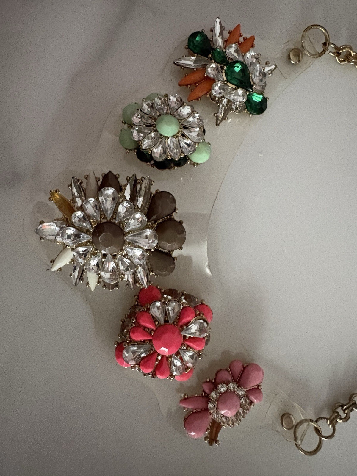 Vintage Statement Multicolor Floral Glass Bib Necklace for Women 19-24″