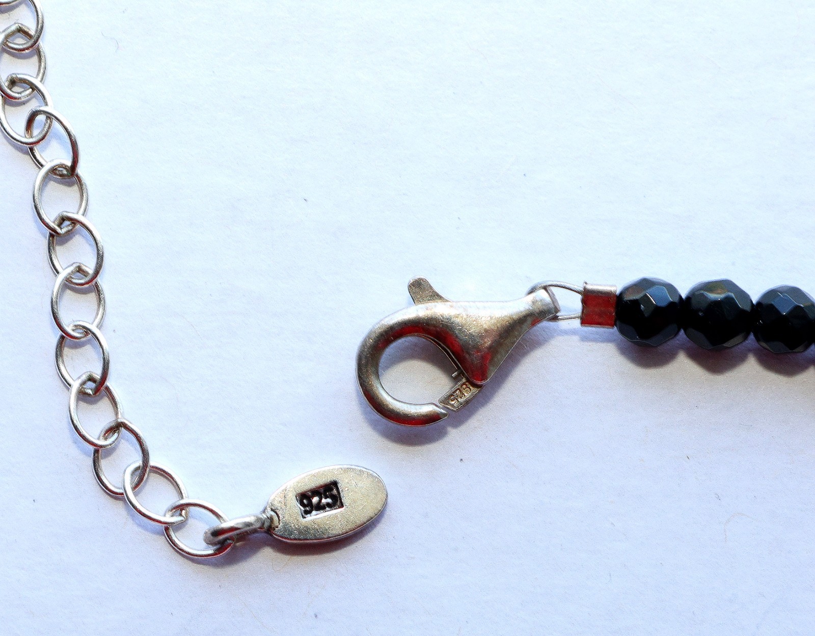 BARSE Sterling Necklace Black Dark Red Gray Beads Balls .925 Silver THAI 19″