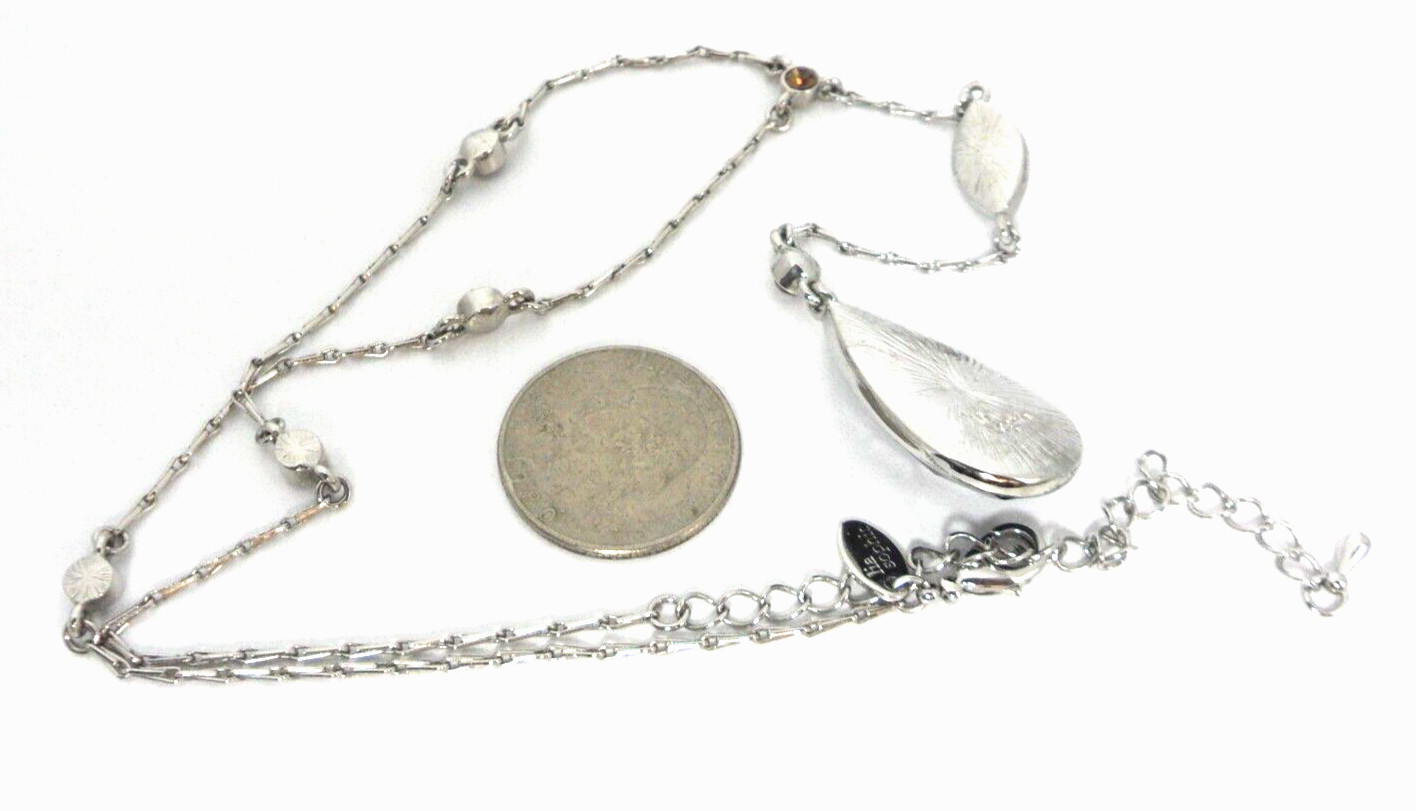 Lia Sophia Lavalier Necklace Georgian Y Drop Edwardian Teardrop Pendant Station