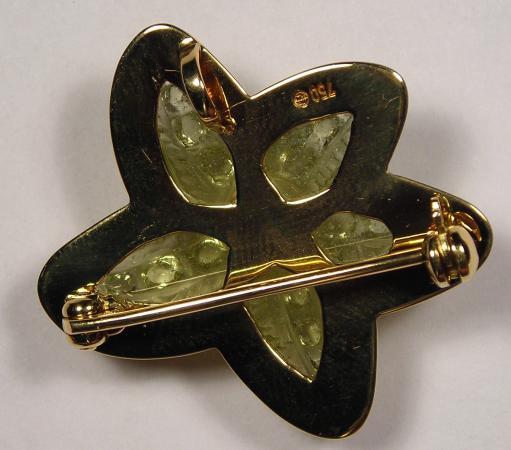 Starfish Pendant/Brooch – 18K Yellow Gold, Beryl, Diamond – Gunther Weinz