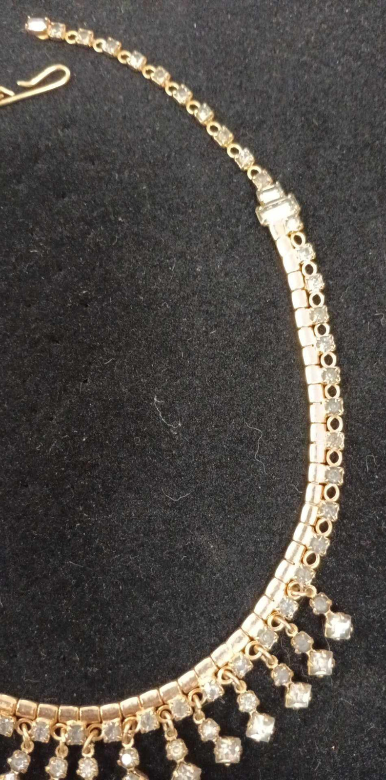 D’ERINI JEWELS Gold Tone Very Light Blue Rhinestone Choker Necklace Earrings