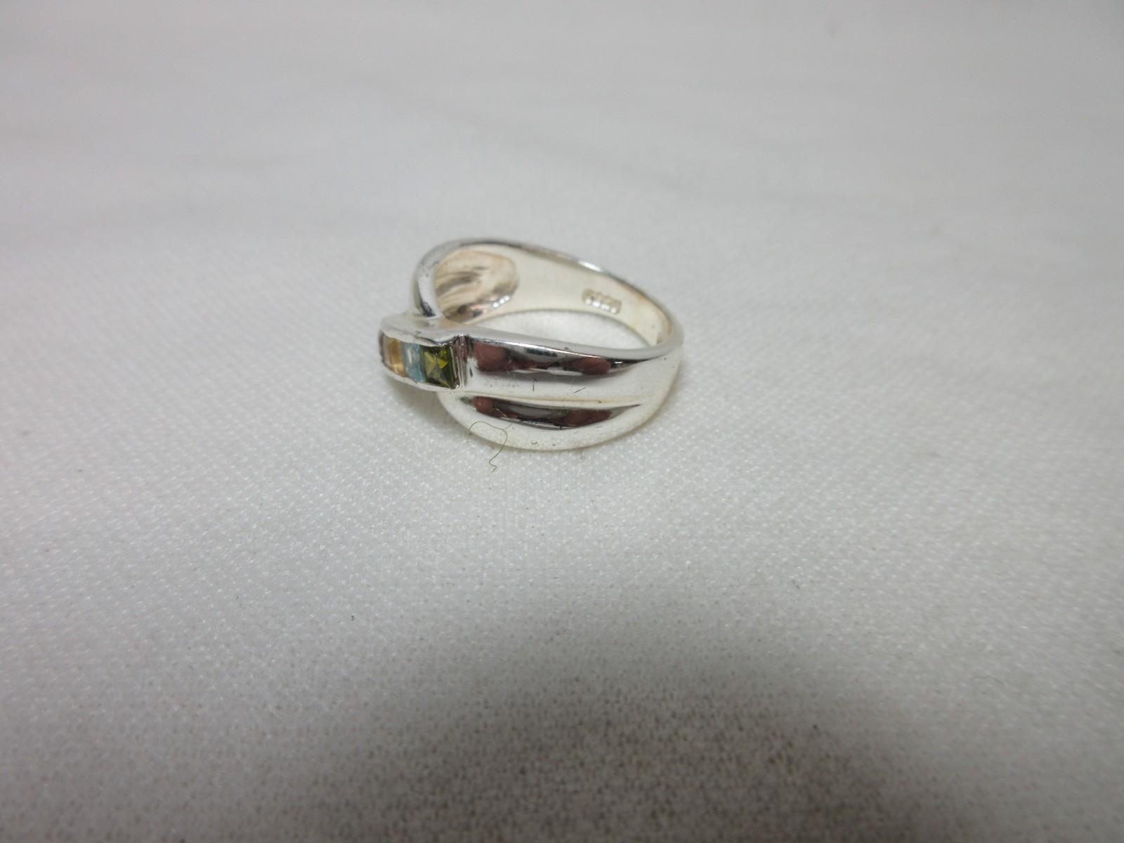 VINTAGE CW STERLING SILVER MULTI GEMSTONE RING #14