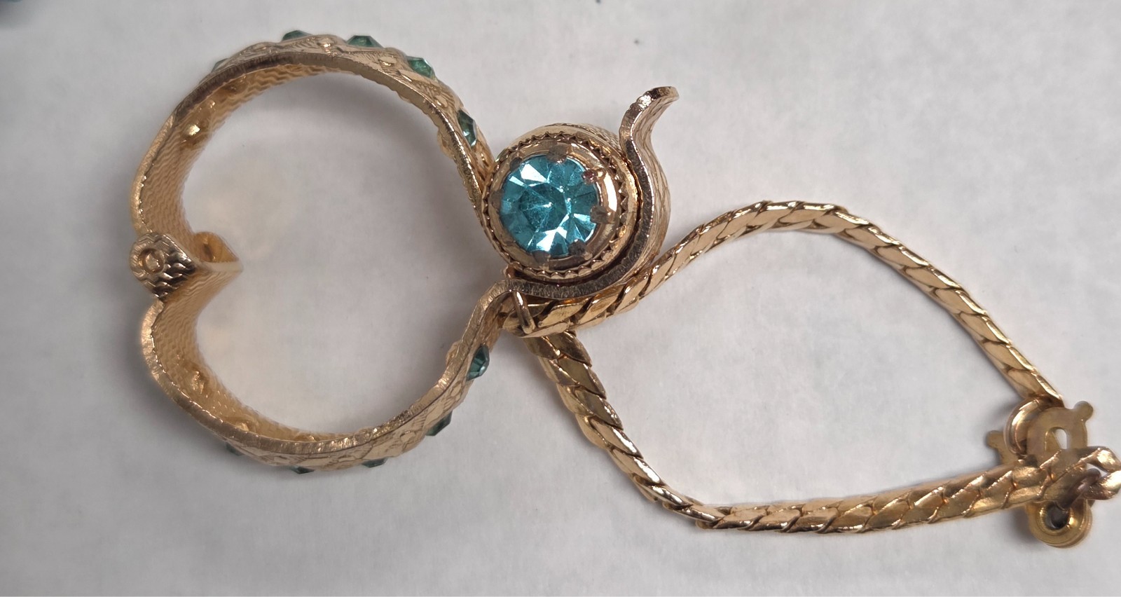 Vintage Blue Costume Jewelry Lot Earrings Brooch Pin Glove Holder Cloak Clasp