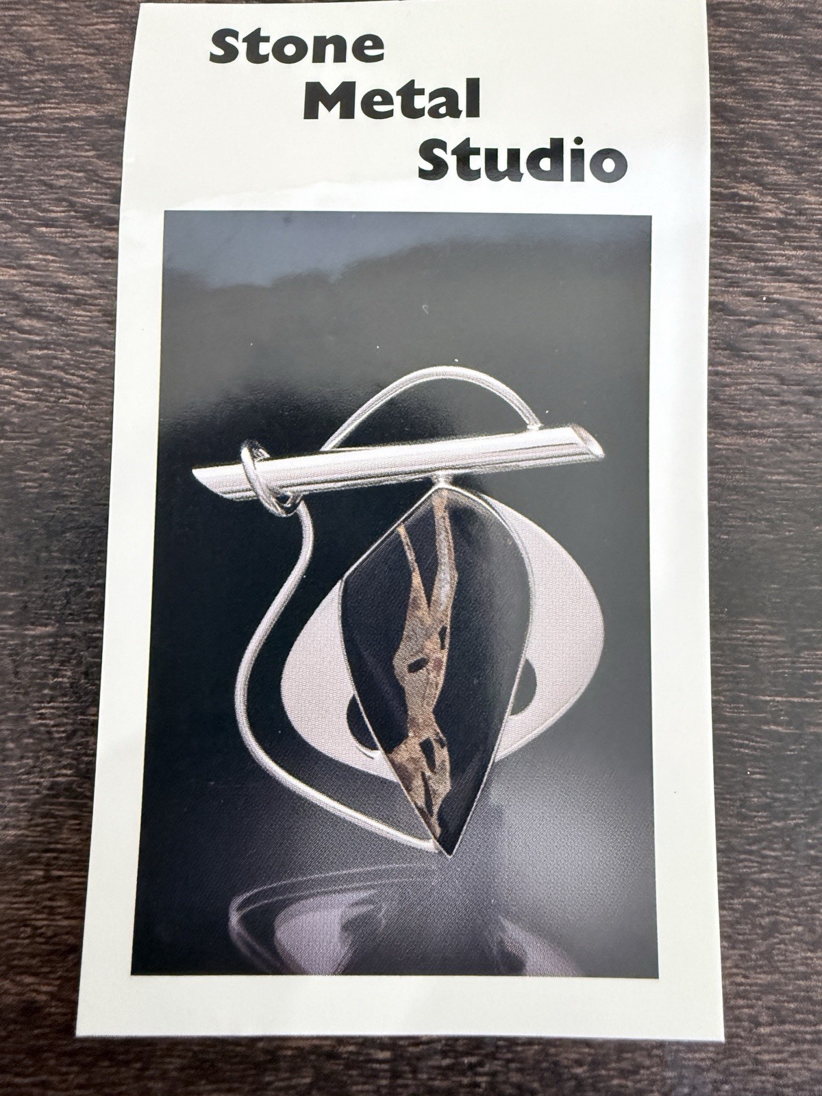 Stone Metal Studio Botswana Agate Sterling Silver Modernist Brooch 21.1g