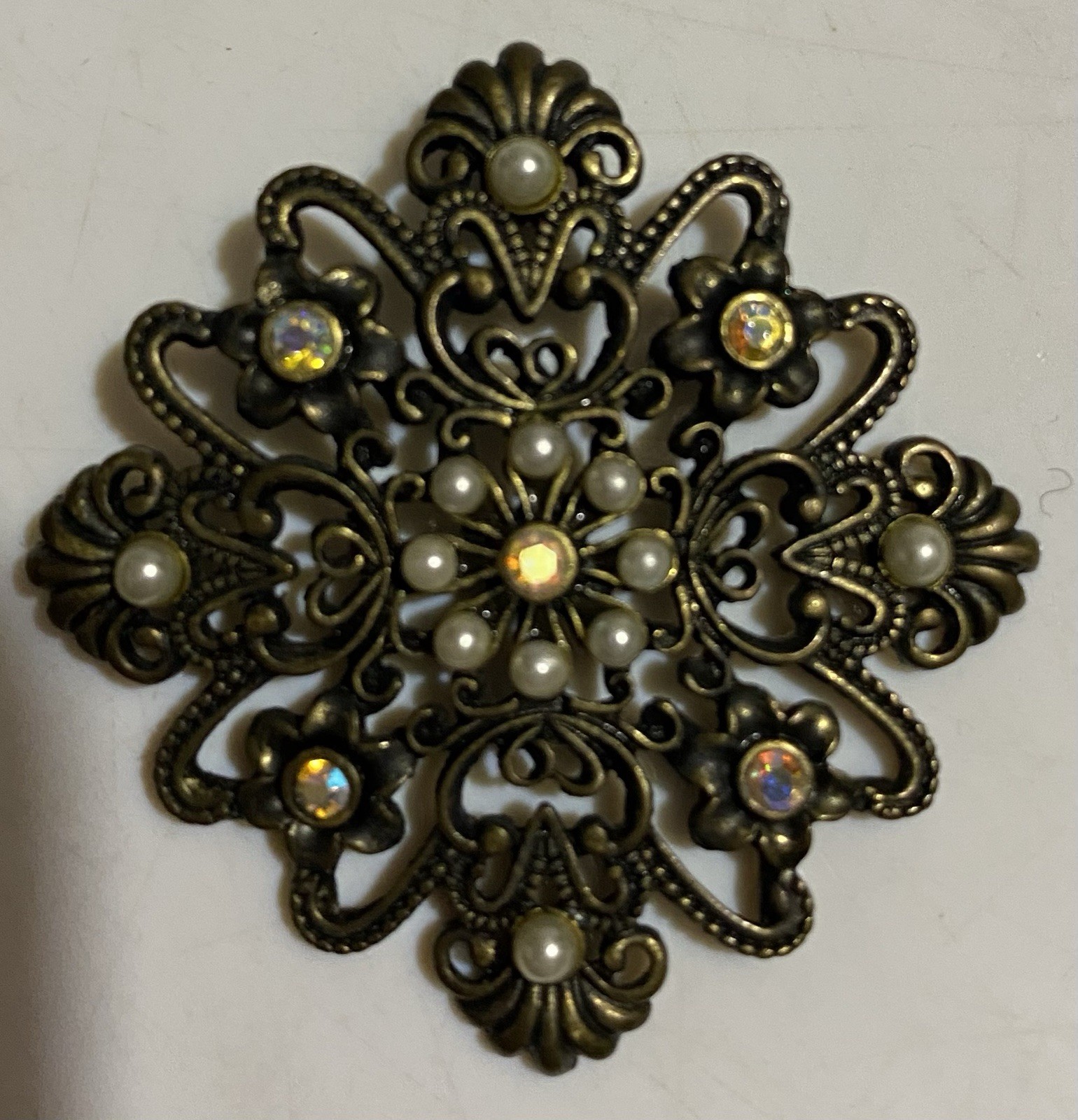 DIY Vintage Victorian Style Pendants Abalone Crystal Pearl Approximately 1.5-2”