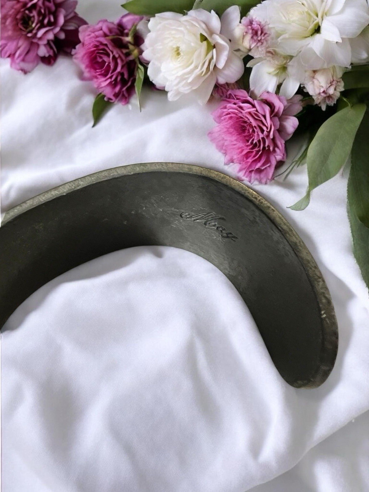 Salisbury Pewter Flower of the Month May Lilly Of Valley 2” Wide Cuff Bracelet