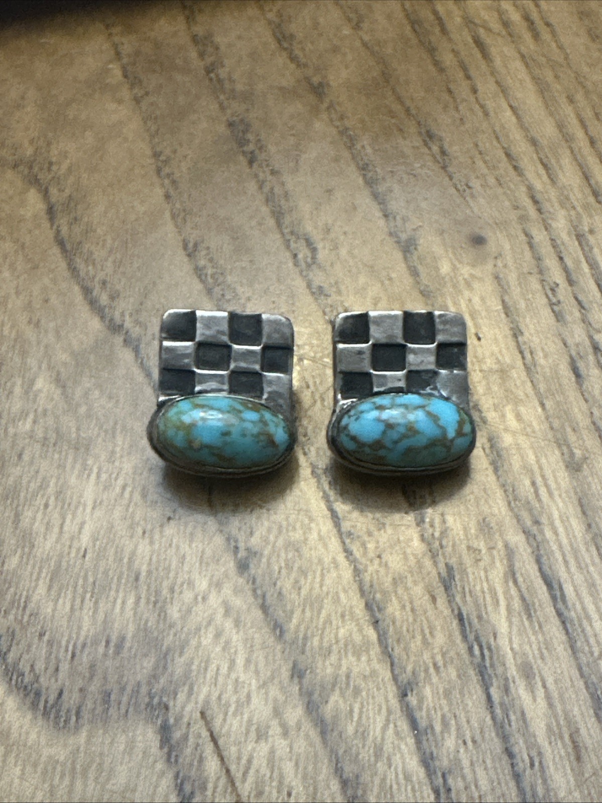 VINTAGE DIAN MALOUF DESIGNER TURQUOISE CLIP EARRINGS