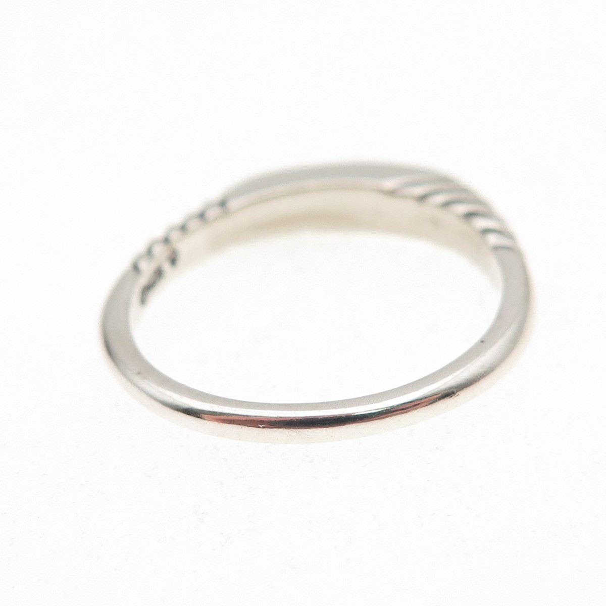 Carolyn Pollack 925 Sterling Silver Vintage Real MOP Inlay Stackable Ring Size 8