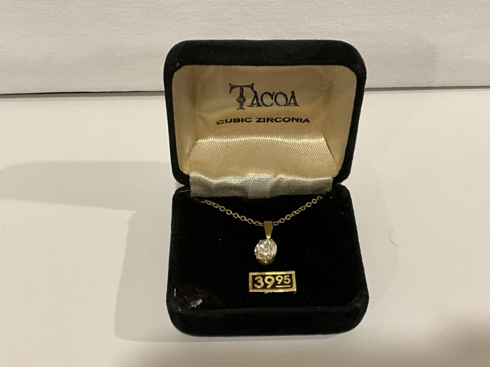 NIB Tacoa Lot Of 2 Necklaces 1. Clear 2. Purple Amethyst Cubic Zirconia Chain W