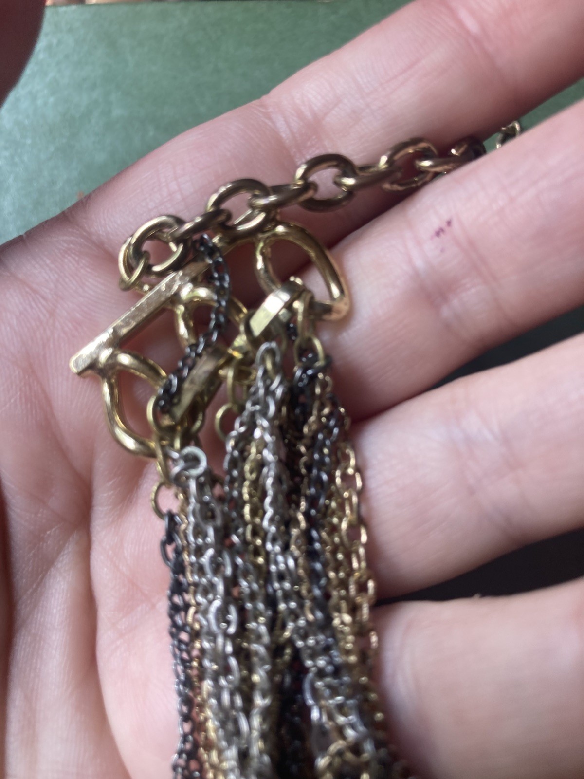 Rockstar Lots Of Chains Vintage 22 Inches Long Mixed Metals Brutalist Modernist