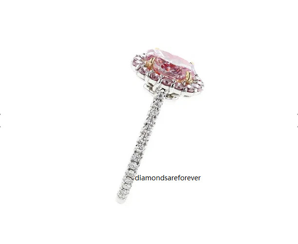 Natural Oval-Shape, Fancy Tourmaline & White Moissanites 10K White Gold Finish