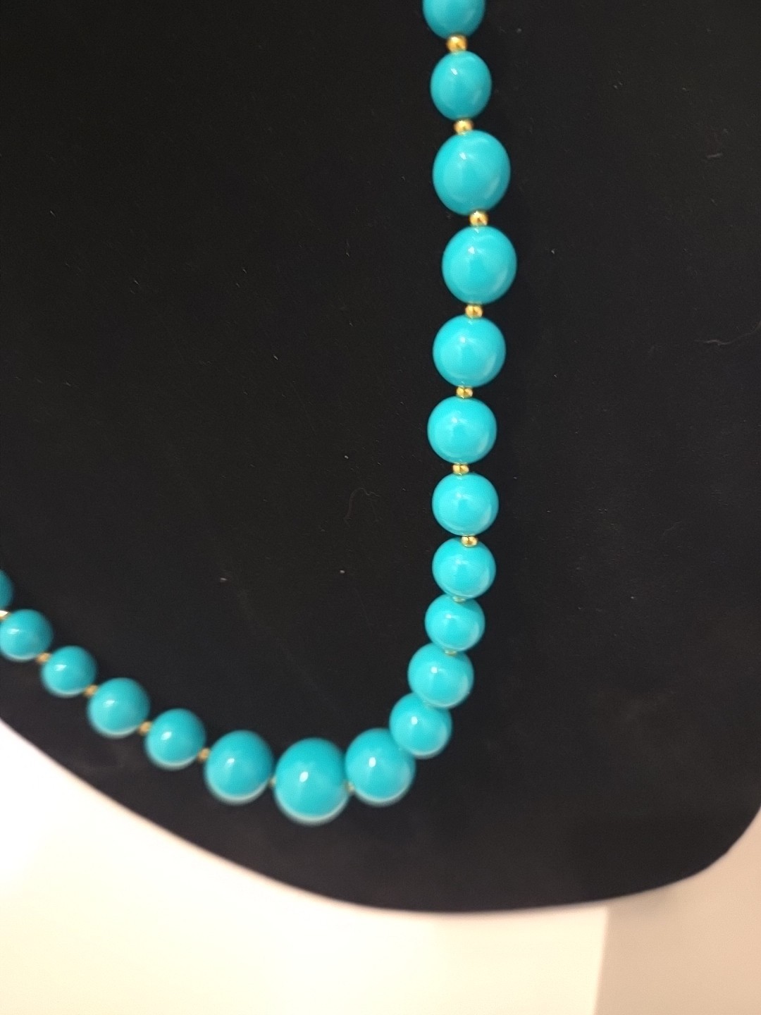 Vintage Boho Teal And Gold Tone Beaded Necklace With Matching Clip-On Earrings!