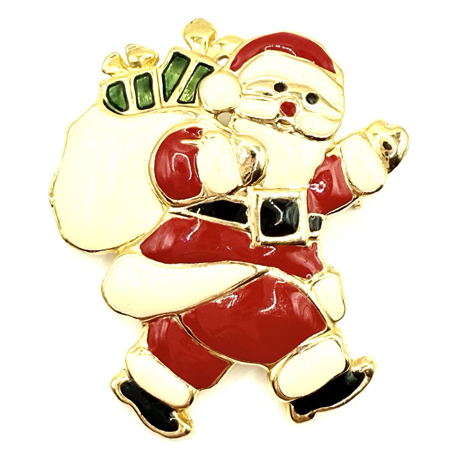 Vtg Christmas Santa 10 PC Brooch Lot AJC Haskell Hallmark Fun World Kringle CH4