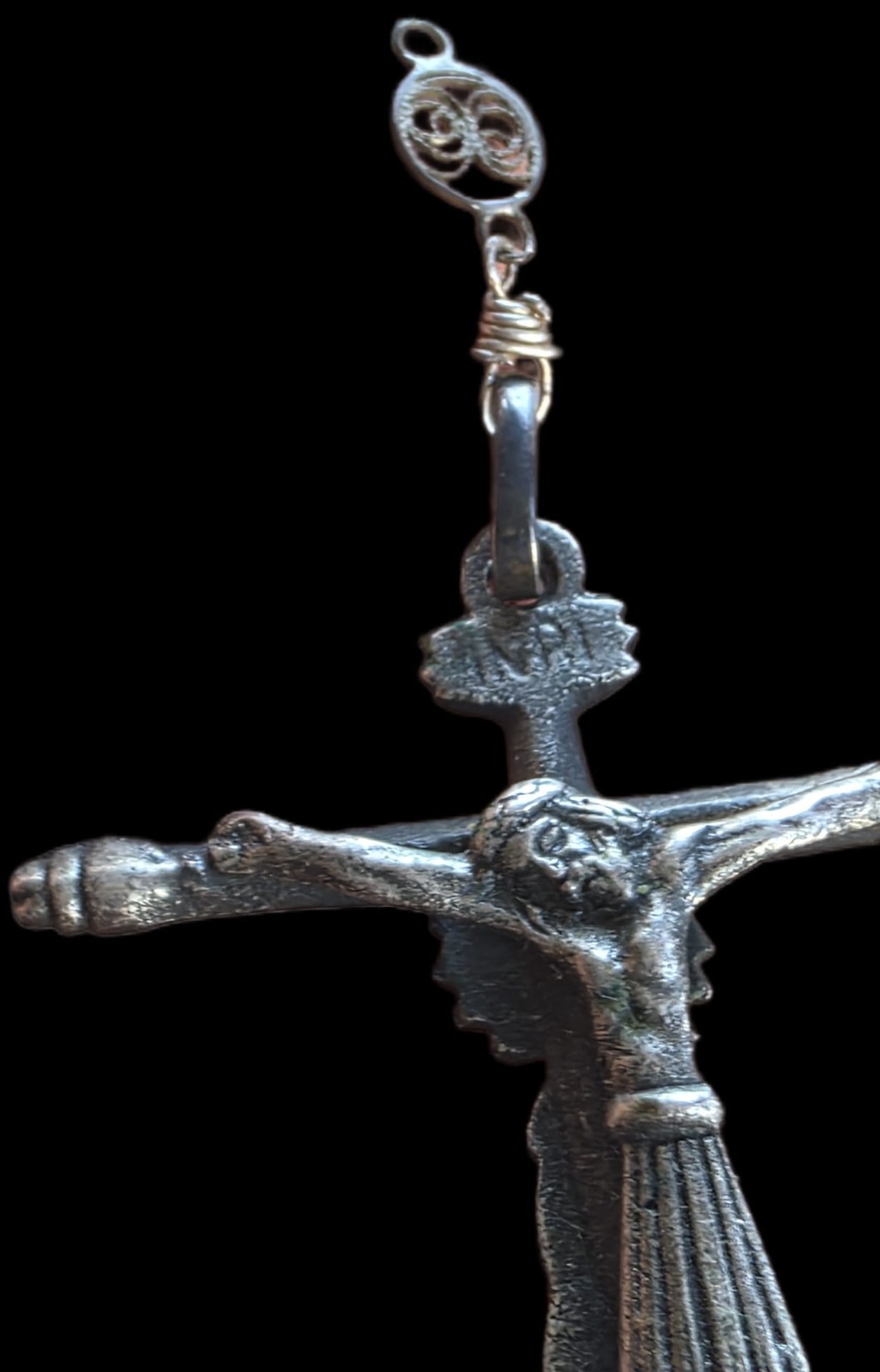 Fine Antique 18Th Century Silver Double Sided Virgin Mary Jesus Pendant C 1700