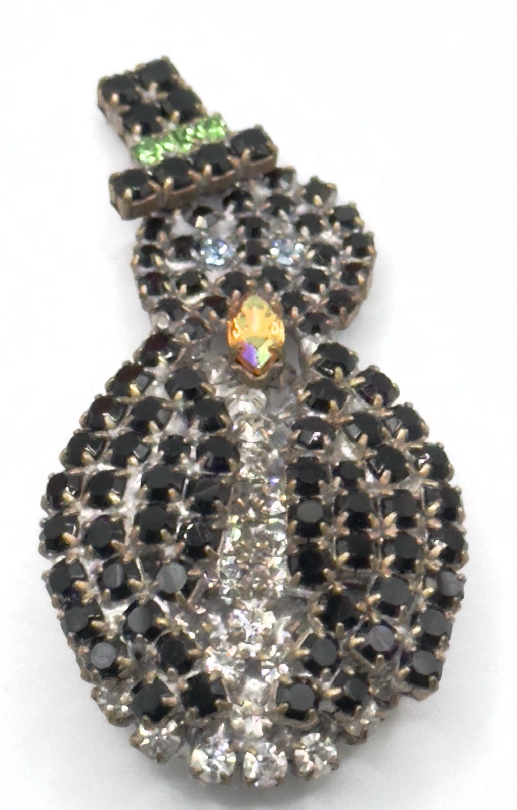 Vintage Czech Penquin Brooch Art Deco 1925-1950s, Crystal & Glass: RARE OOAK