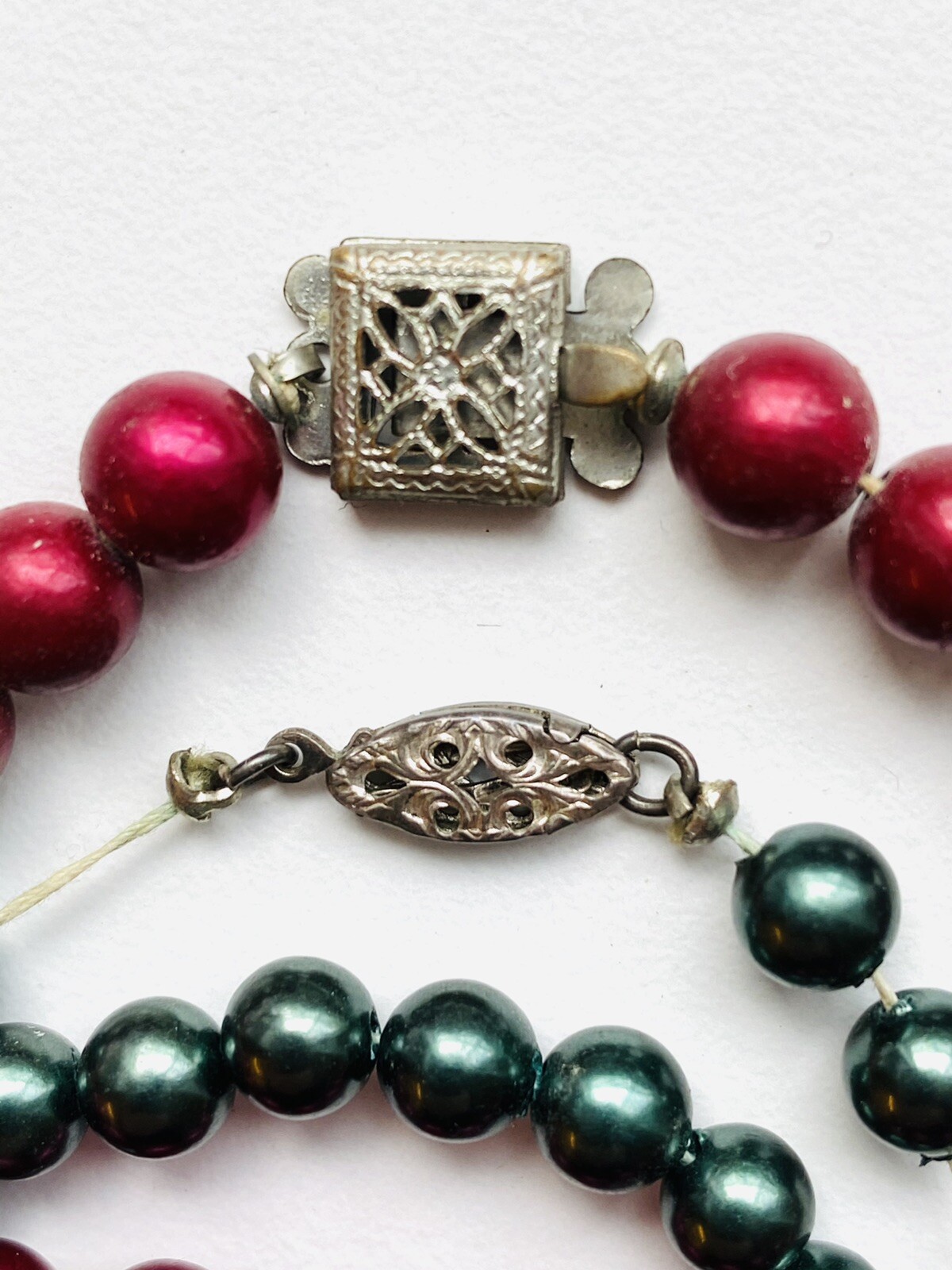 Two Vintage Early Plastic Necklaces