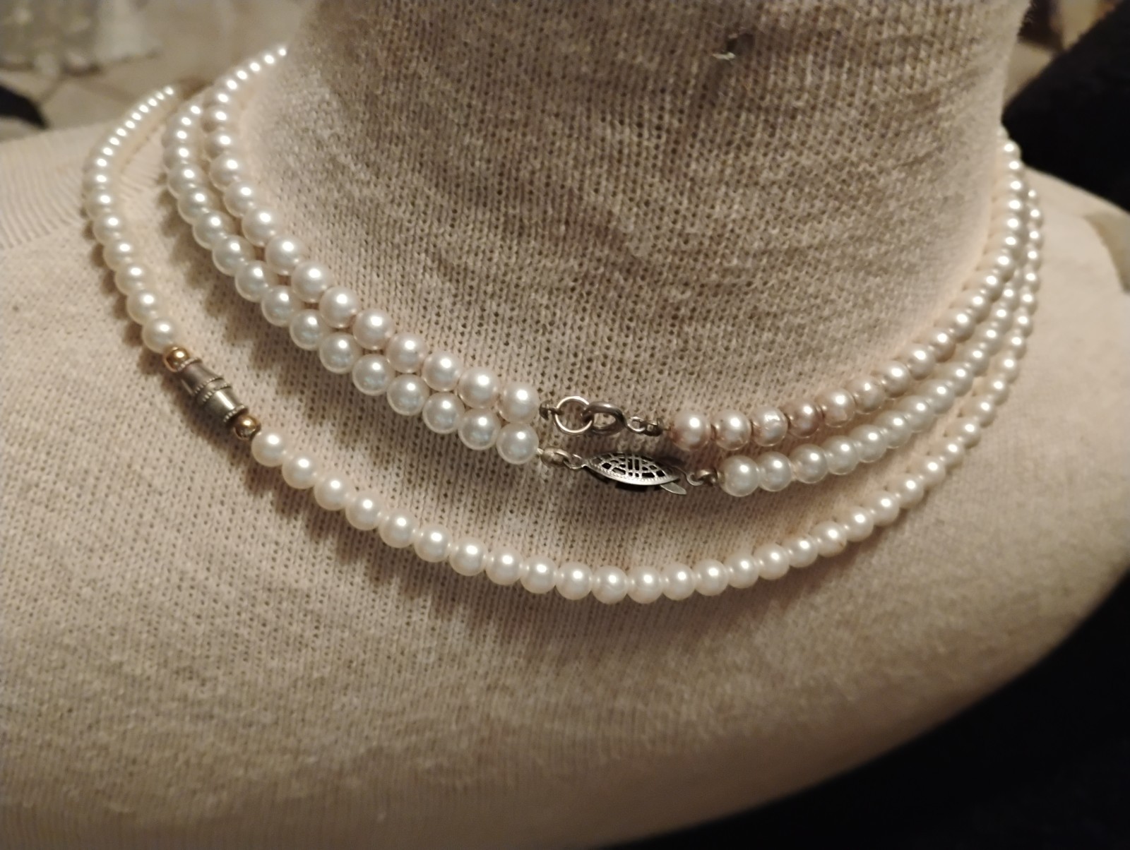 3- Single Strand Vintage Pearls Business Casual Retro Beauty