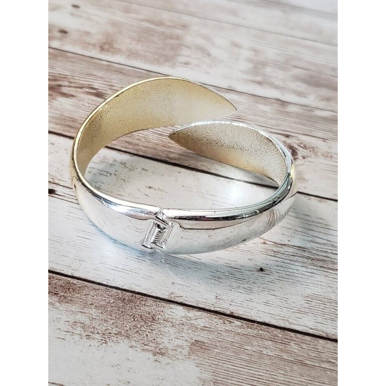 Vintage Hinged Bracelet / Bangle – ** Discolored**
