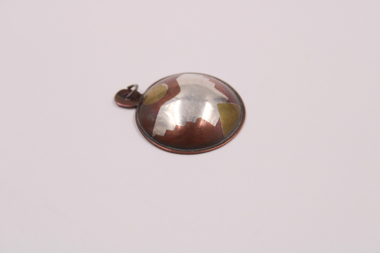 Vtg Mixed Metal Thunderbird Pendant Sterling Silver Copper Brass Southwest