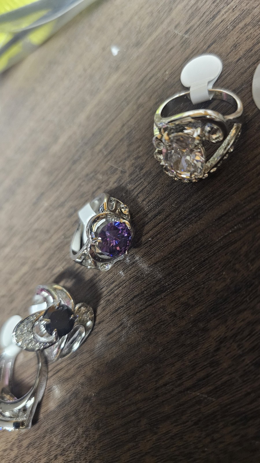 Big Vintage Costume Jewelry Lot 5 Rings Designer Fashion Size 9 50s 60s 70s 80s