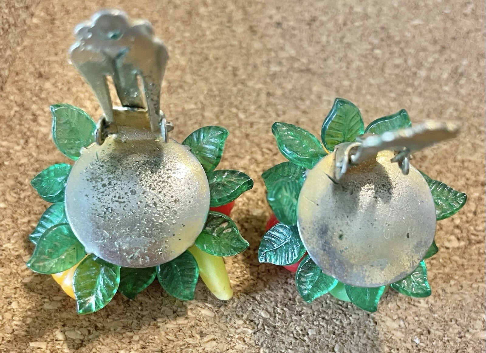 Carmen Miranda Style Fruit Salad Earrings Jewelry Vintage Clip on Costume
