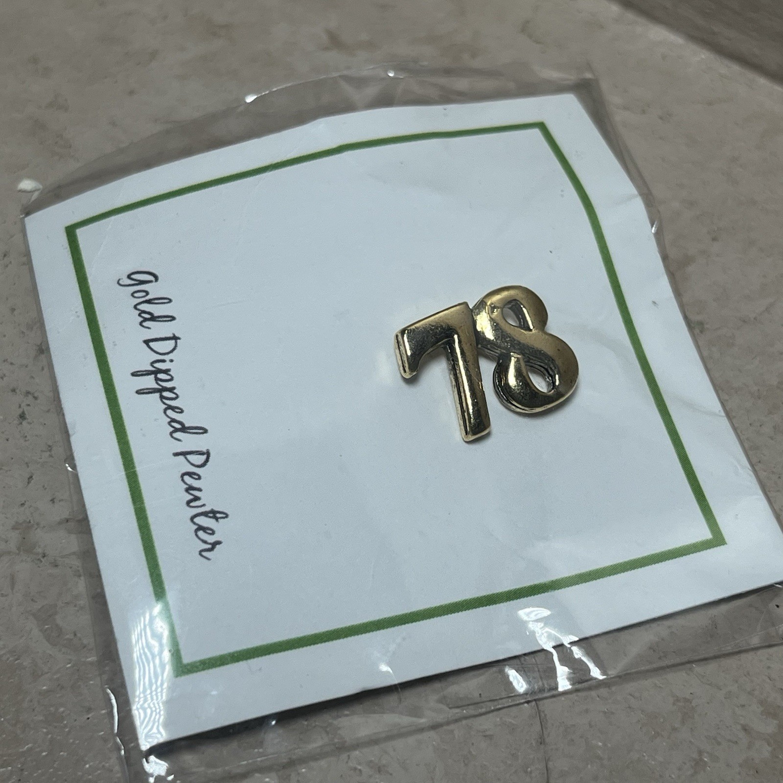 Vintage Jim Clift Gold Dipped Pewter 78 Lapel Pin