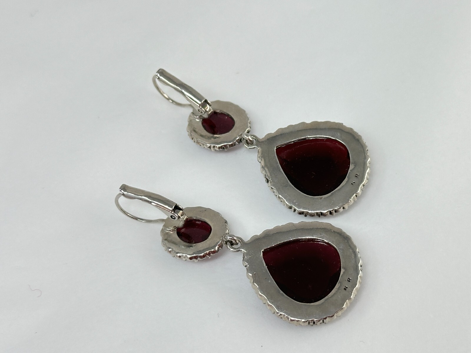 Beautiful NR Avon Purple Plum & Blue Rhinestone Drop Dangle Leverback Earrings