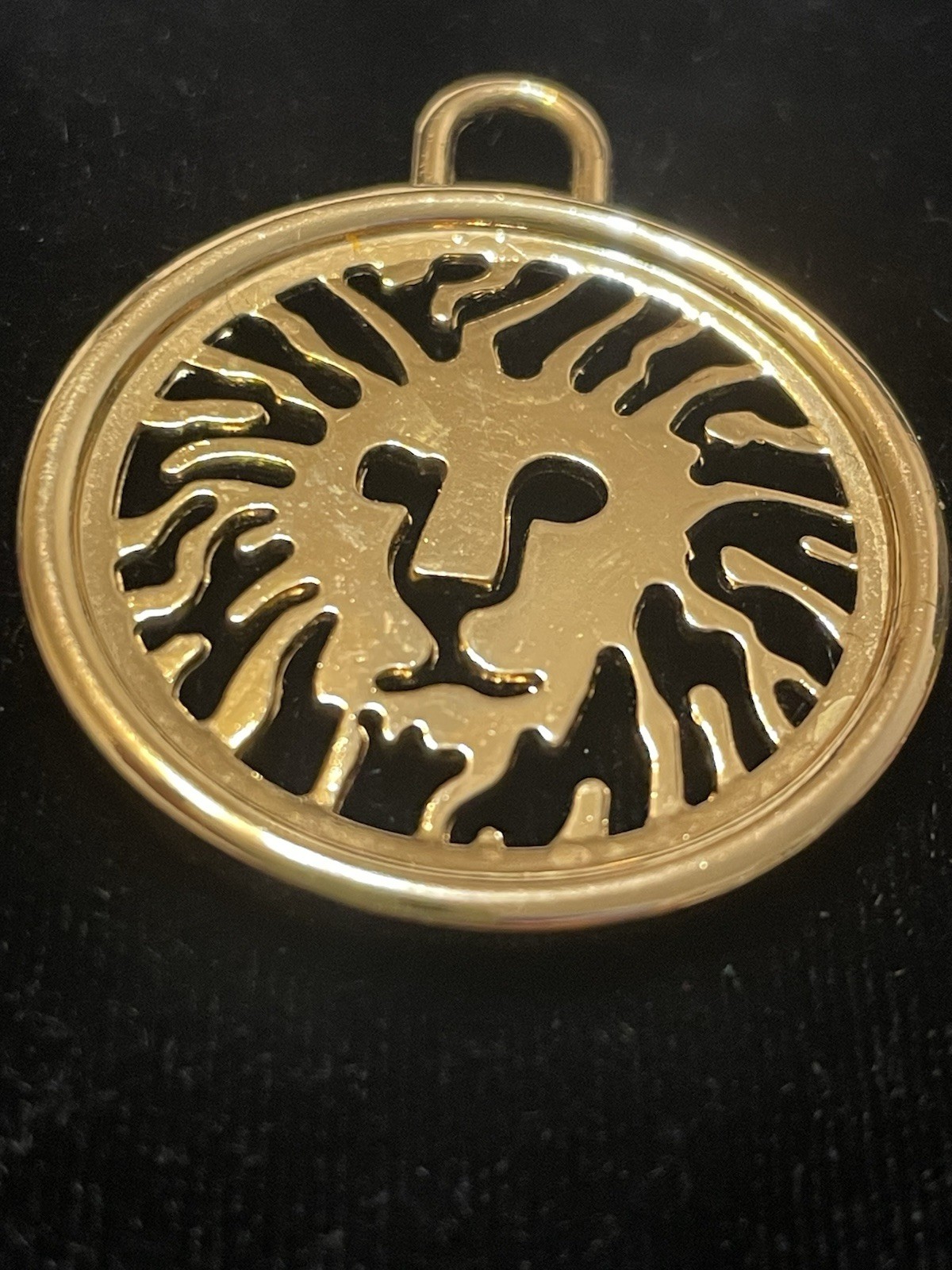 Anne Klein Vintage Lion Head Pendant Gold Tone Purse Keychain