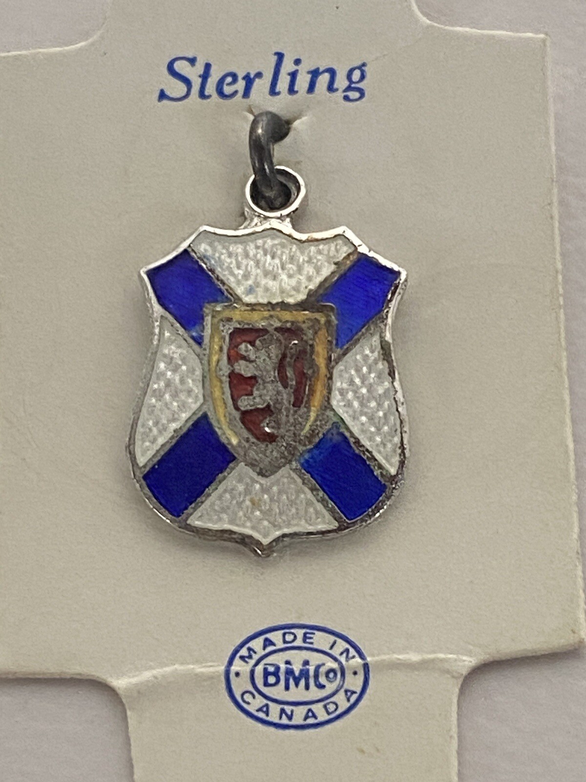 VTG NEW Sterling Slver & Enamel Charm Nova Scotia Canada Souvenir Enamel BM co