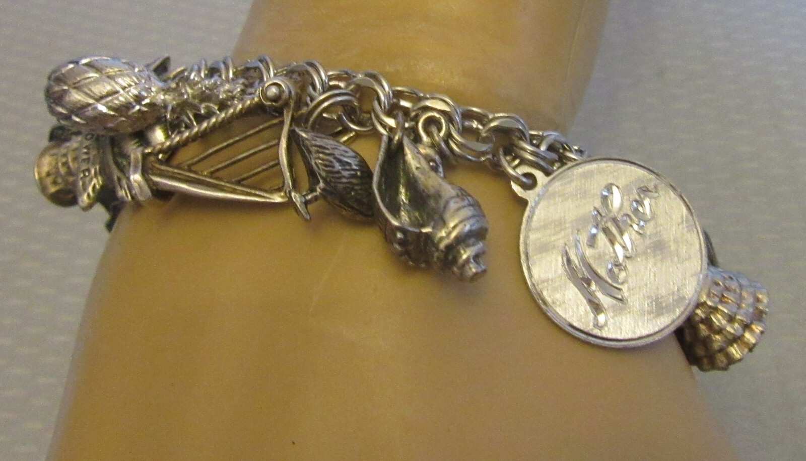Vintage Sterling Silver Charm Bracelet Loaded 24P Buildings Travel 3D Full 92g