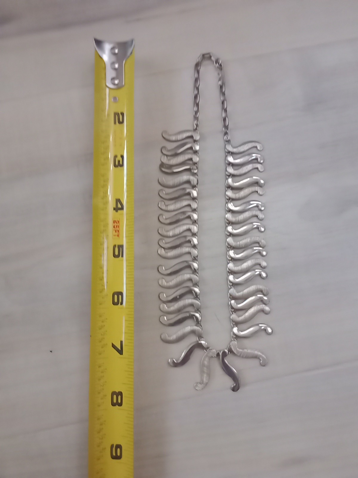 Vintage Short LengthNecklace Silver And Gold Tone Shepard Hook Clasp