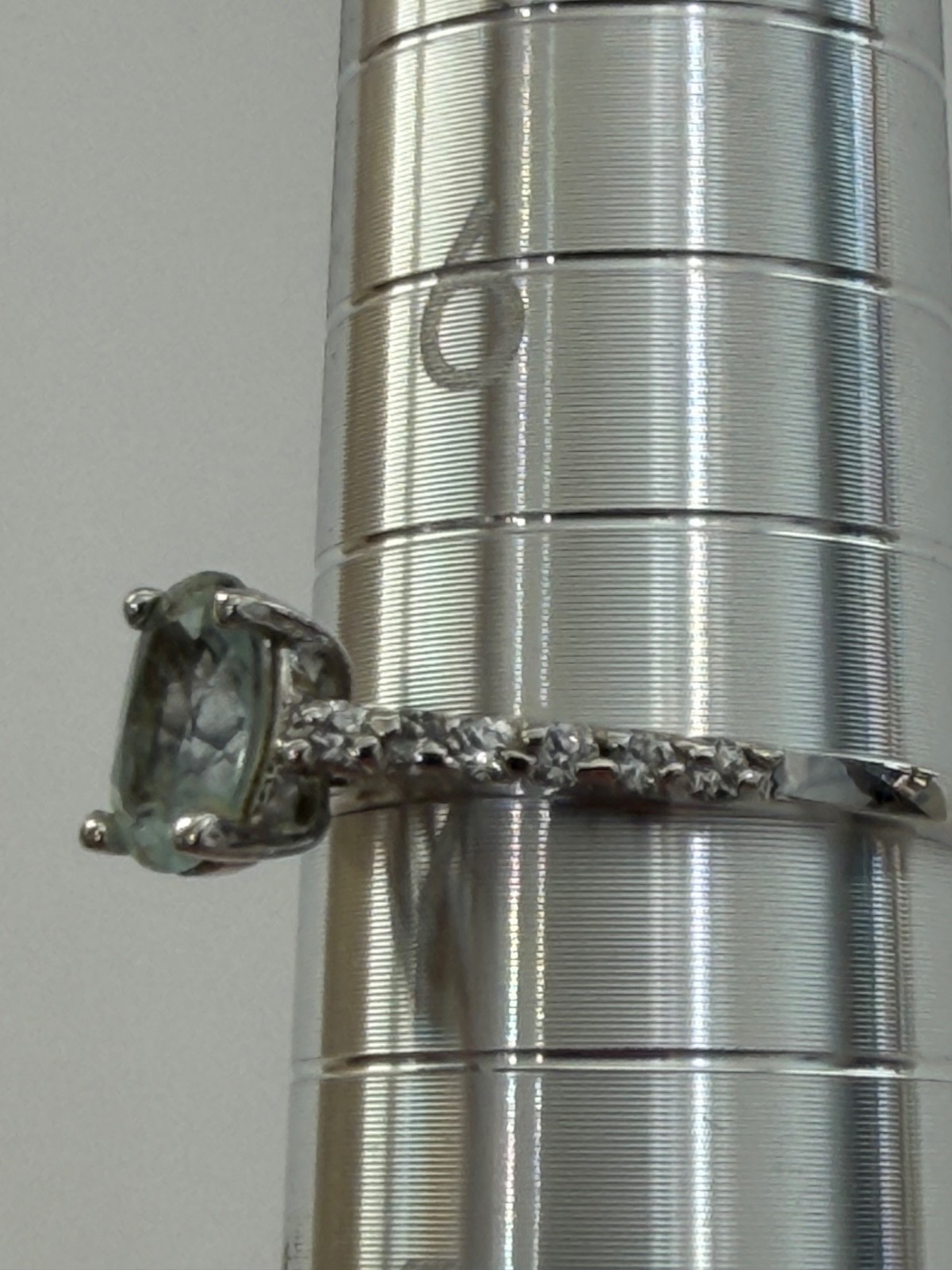VINTAGE Sterling M-H Silver & Clear Quartz Cocktail Ring, Size ~5.5, SEE NOTES