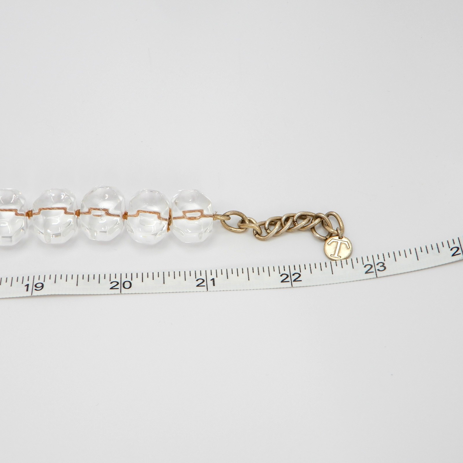 Clear Lucite Chunky Bead Necklace 22 Inches Translucent “T” Talbots
