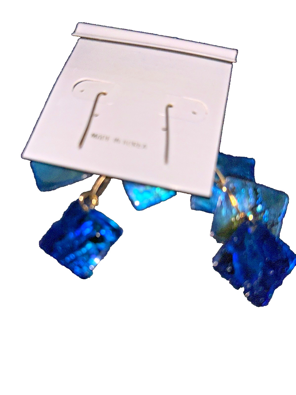 Vtg 3 pair Iridescent Cobalt Blue Genuine Paua Shell Earrings Hypo-allergenic