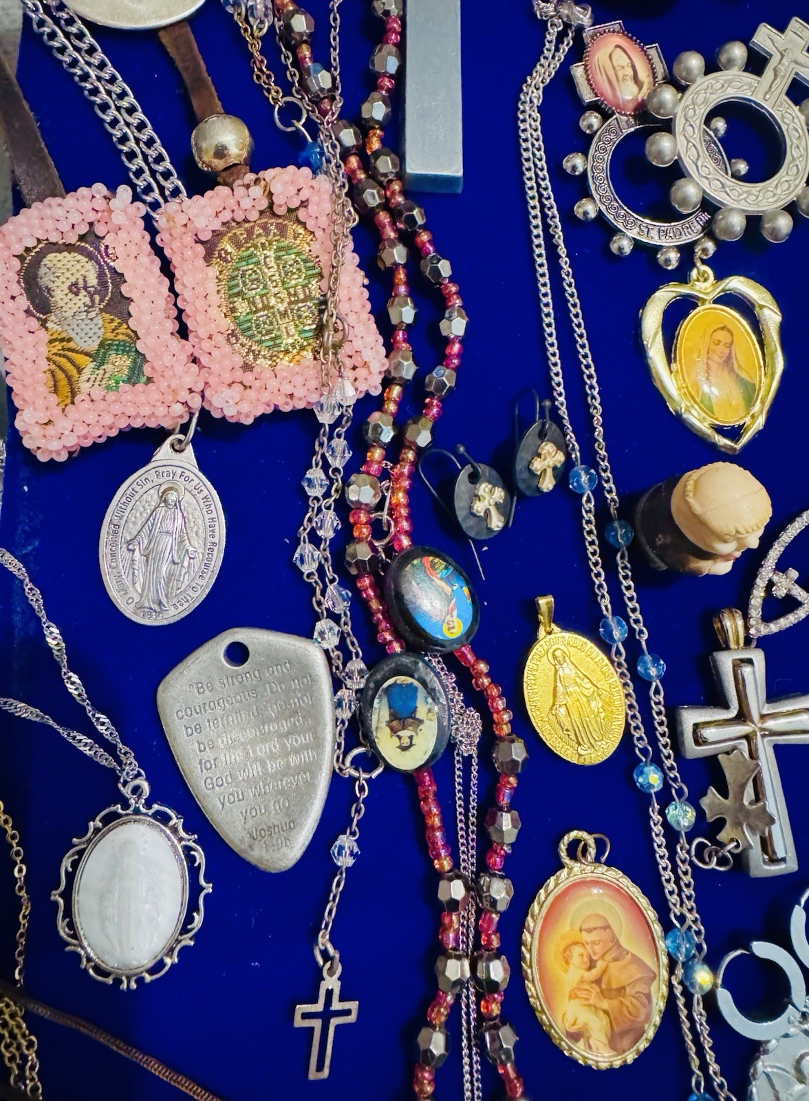 Vintage Modern Religious Cross Necklace Jewelry Lot 120+ Italy Germany Bethlehem