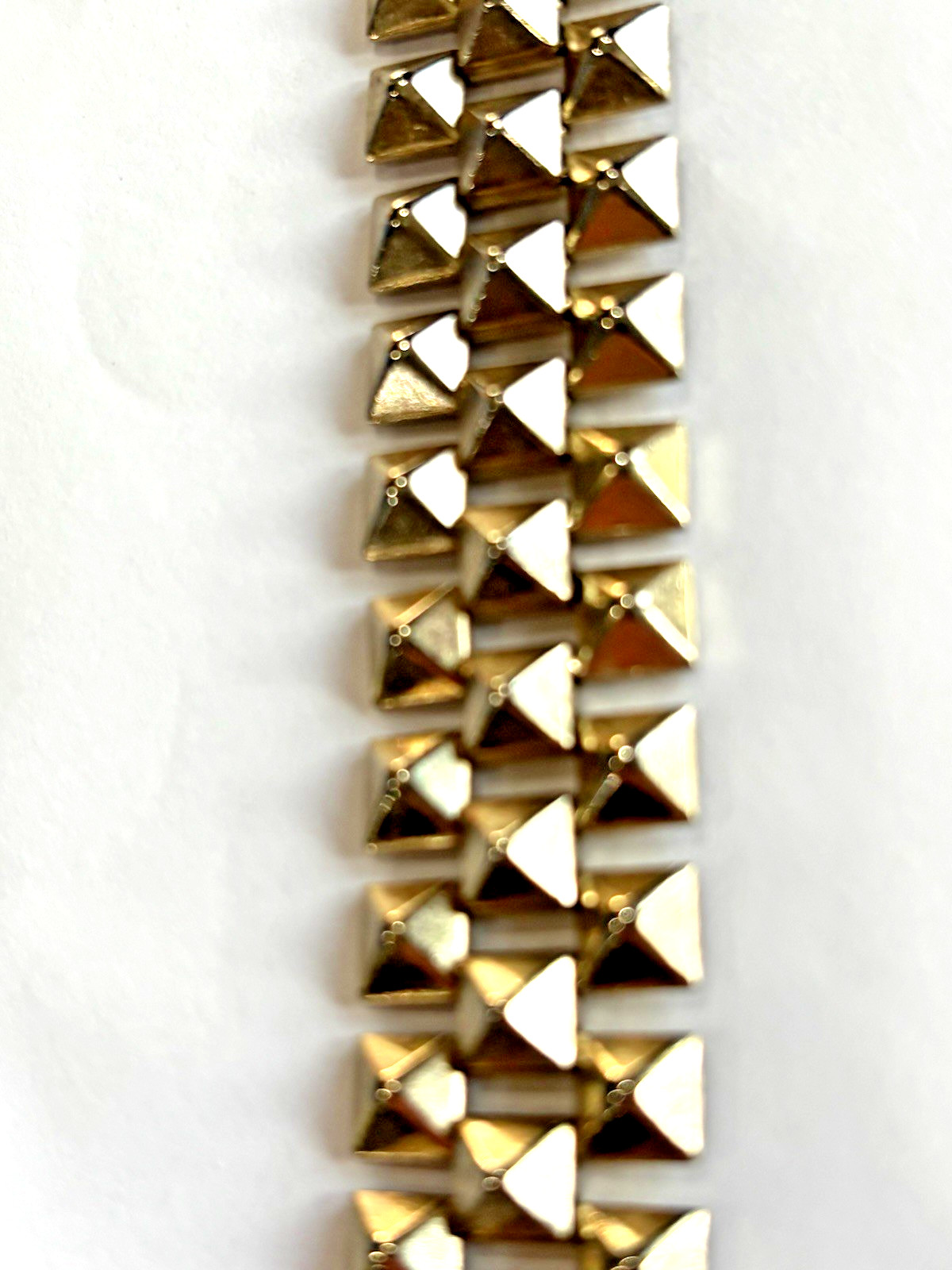 Vintage Cleopatra Pyramid Articulated Link Chain Gold Tone Choker Punk Retro 15″
