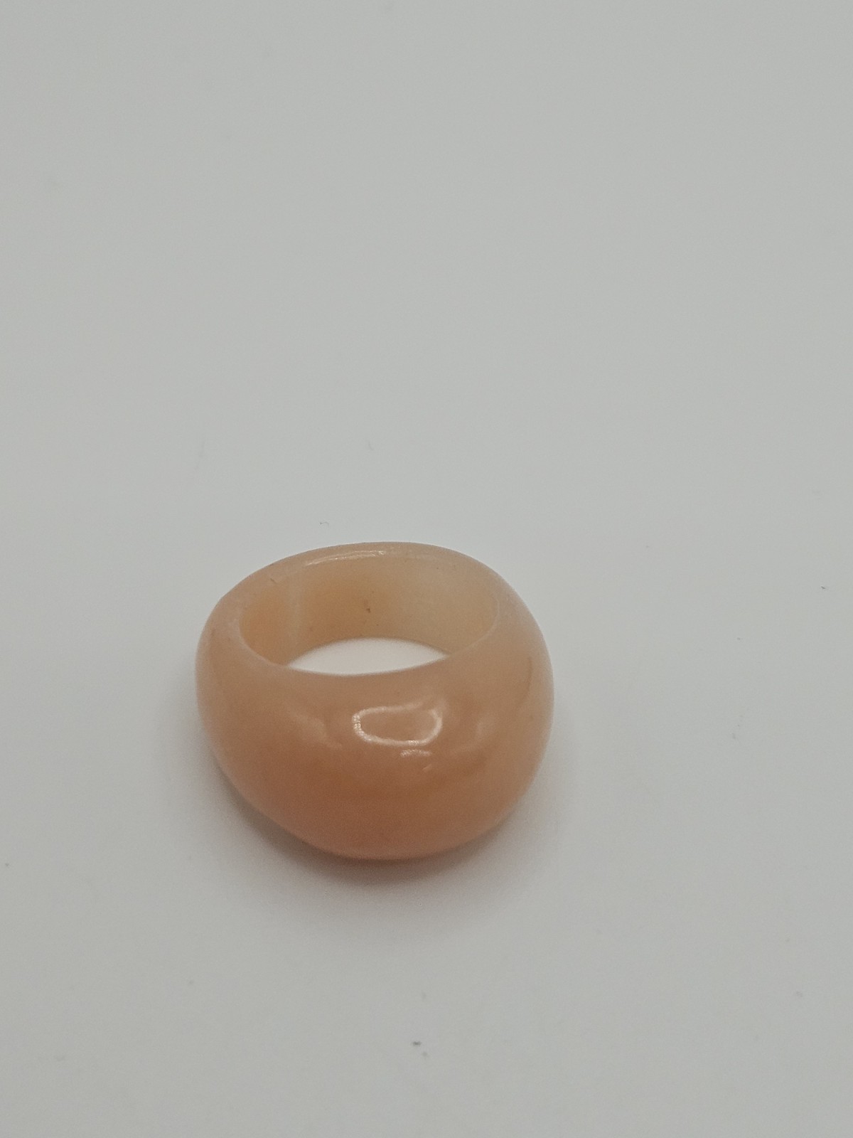 Vintage Solid Peach Color Stone Dome Band Ring Size 5.5