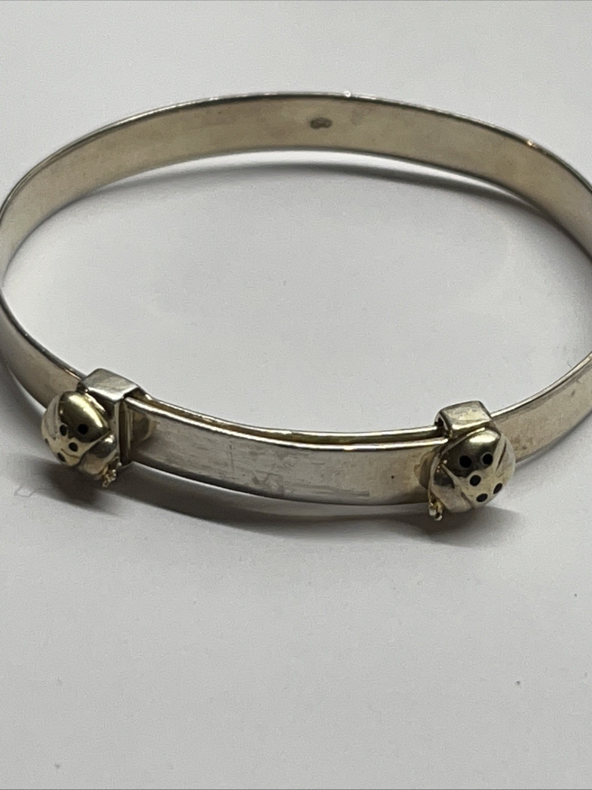 Sterling Silver Ladybug Expanding Baby Bracelet 11.14g Stamped