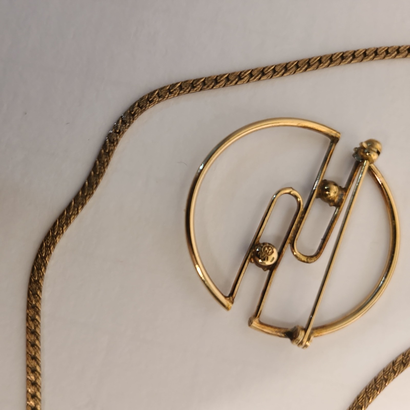 Vintage 14K GF Earrings, 12K GF Chain, Rolled Gold AB Earrings, 12K GF Brooch