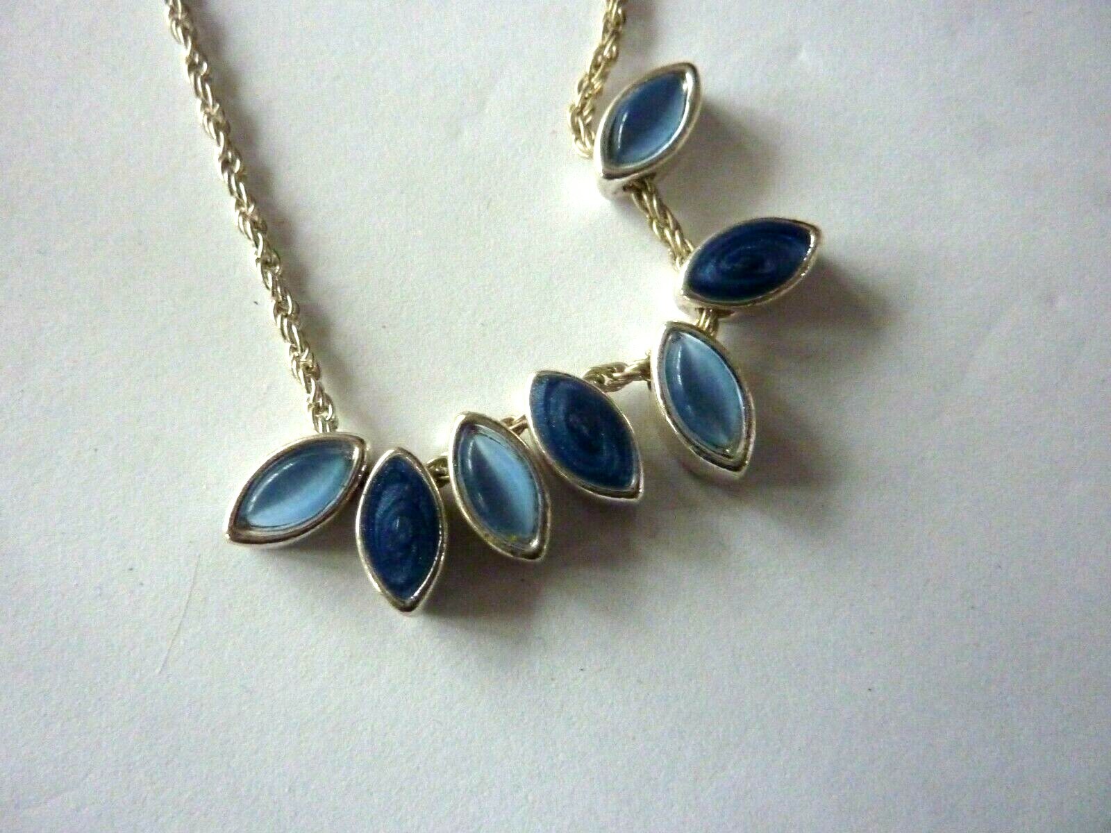 Vintage Colorful Acrylic Stone Bead Silver Tone Necklace