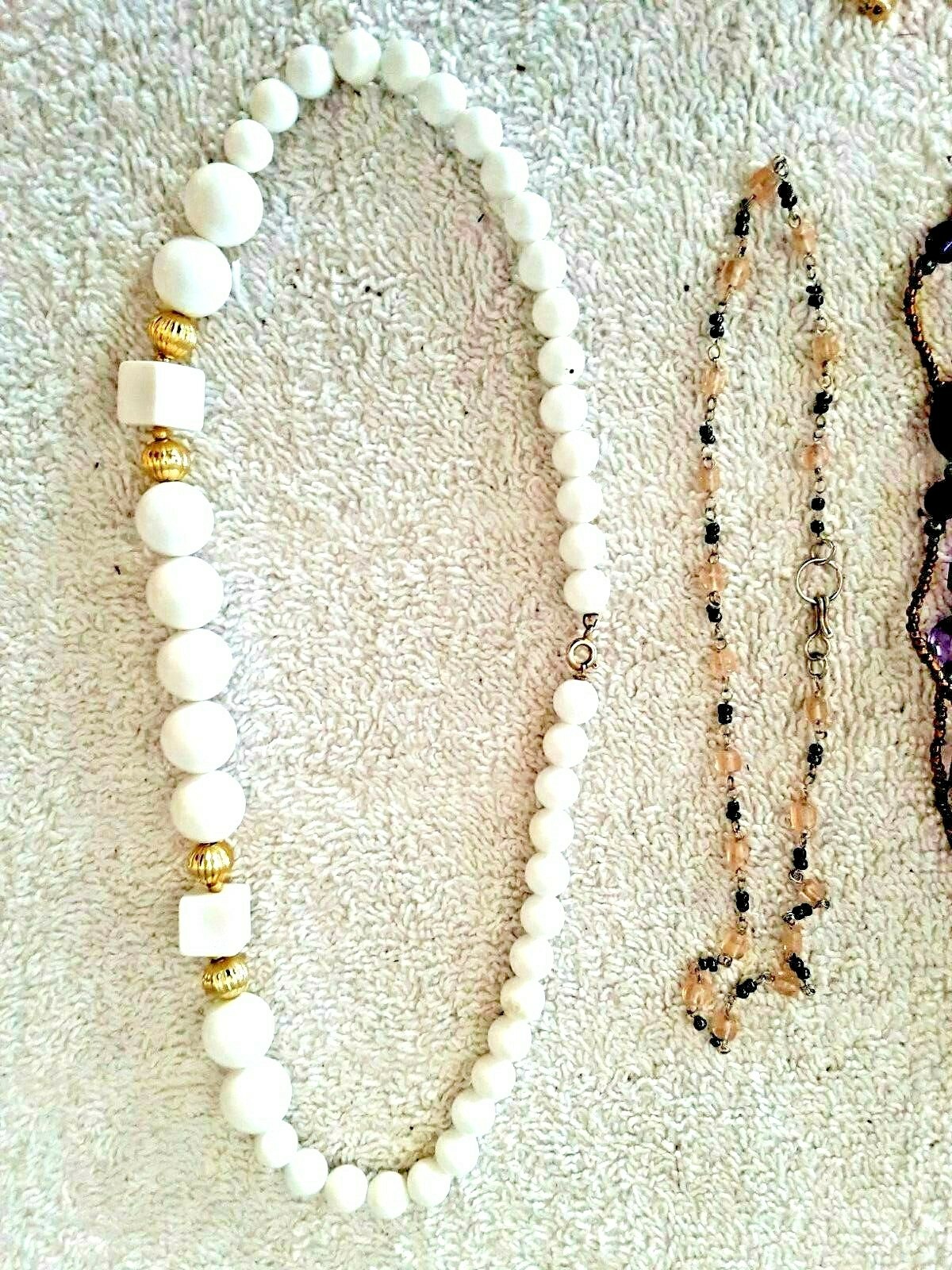 Vintage ~ Lot of 5 Jewelry Necklaces ~ 1950’s to 1980’s Variety Beads Costume