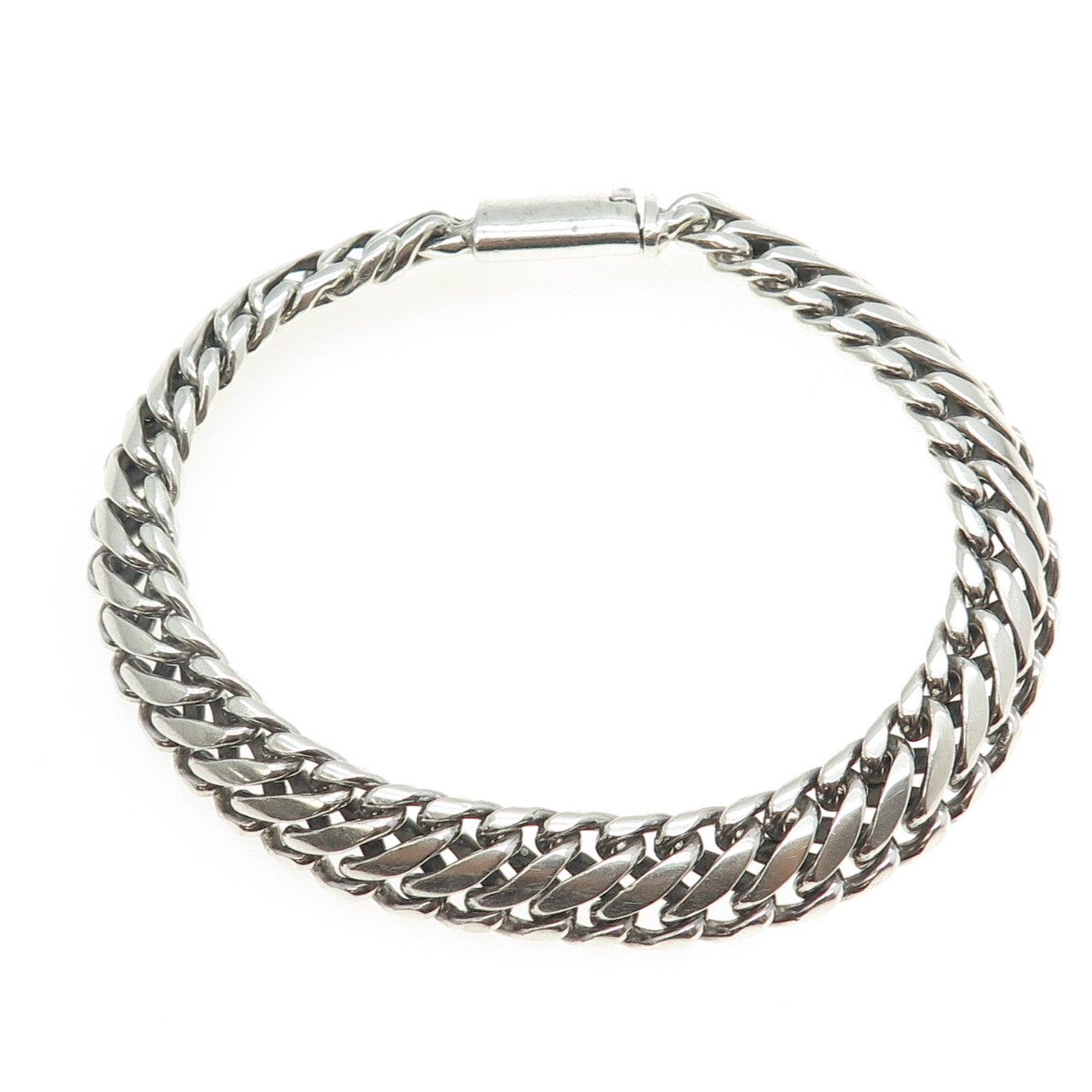 925 Sterling Silver Vintage Wheat Link Bracelet 8.5″