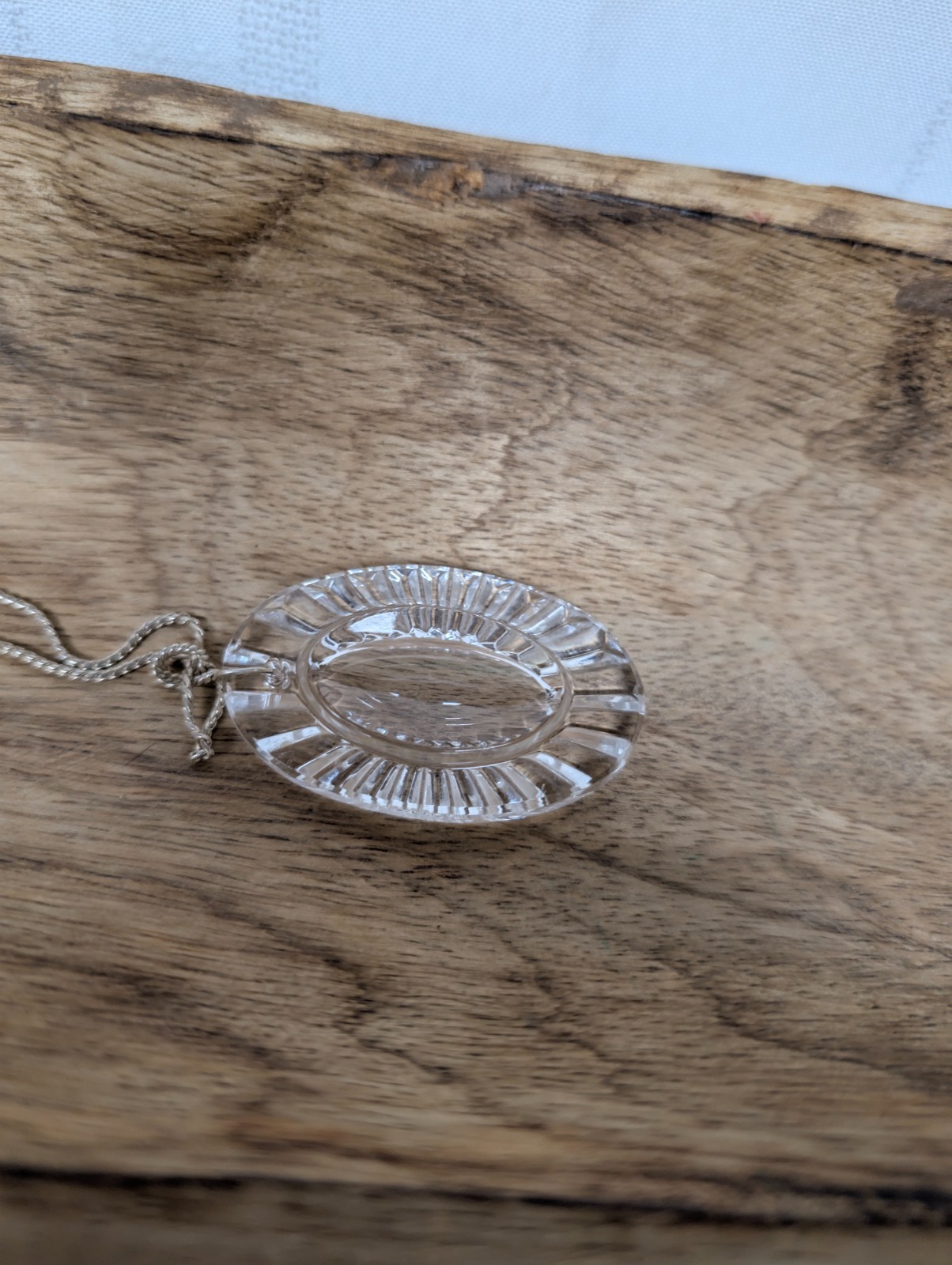 Vintage Waterford Crystal Large Pendant 925 Silver Chain Necklace
