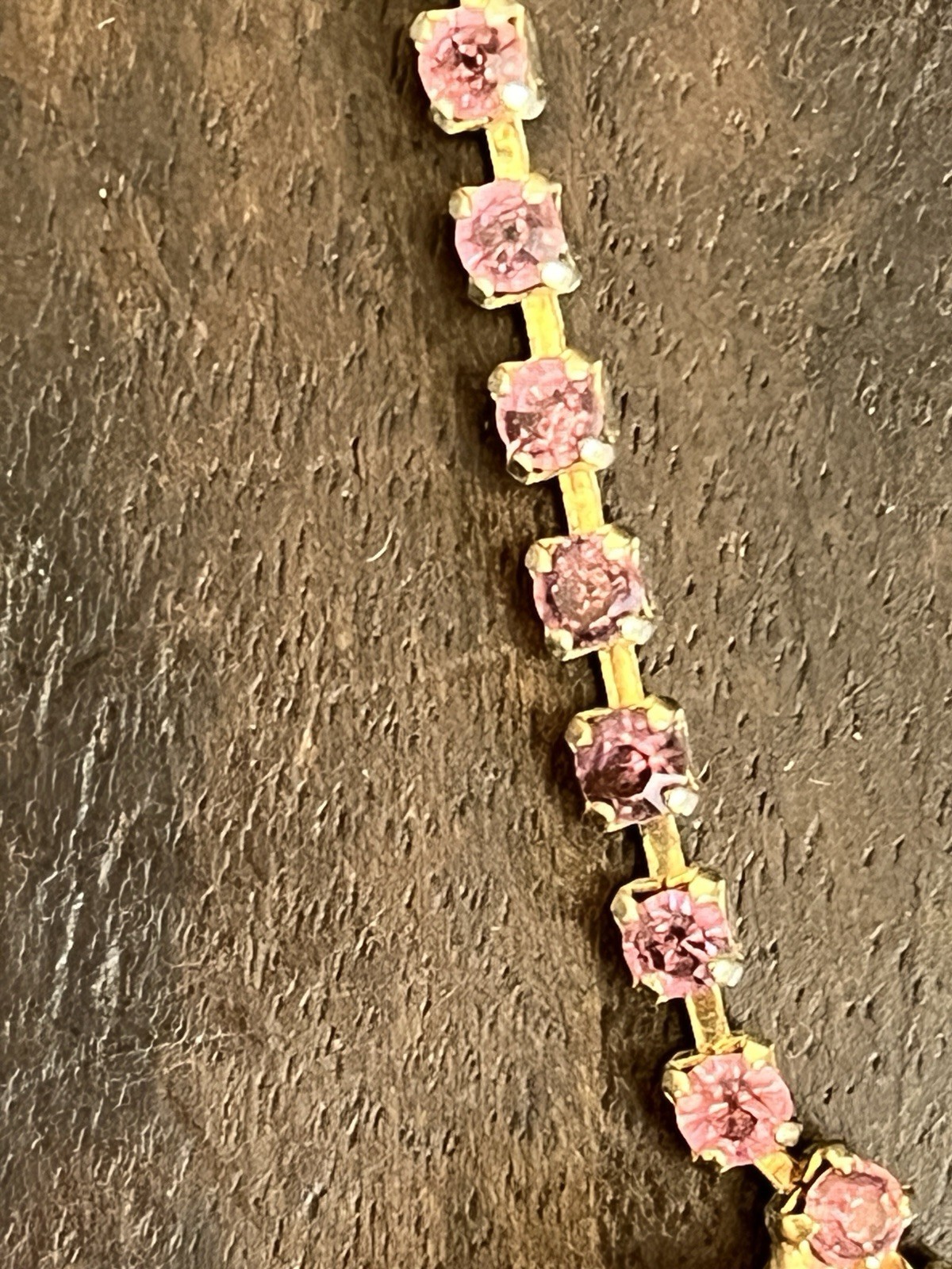 Vintage Purple Rhinestone Necklace and Earring Set Choker and Clip Ons