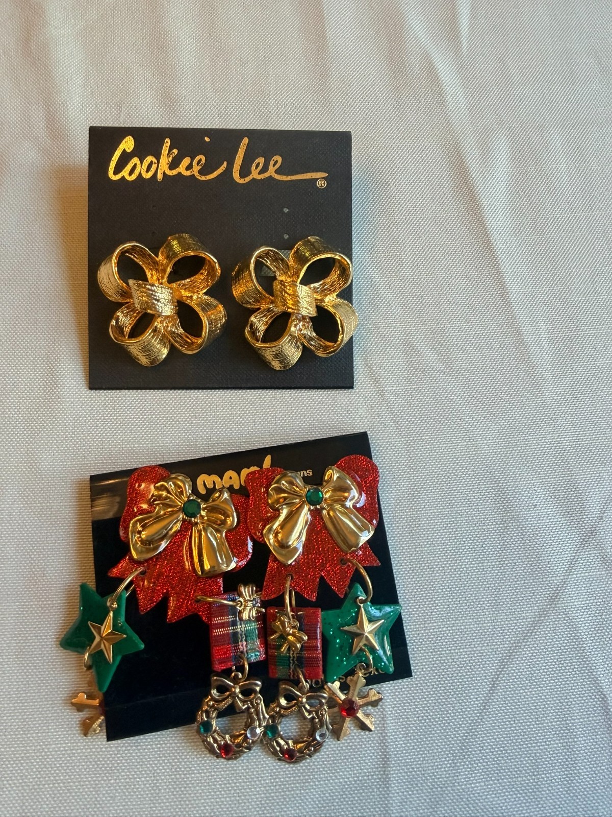 Vintage Cookie Lee Jewelry Christmas Collection Earrings and Pins