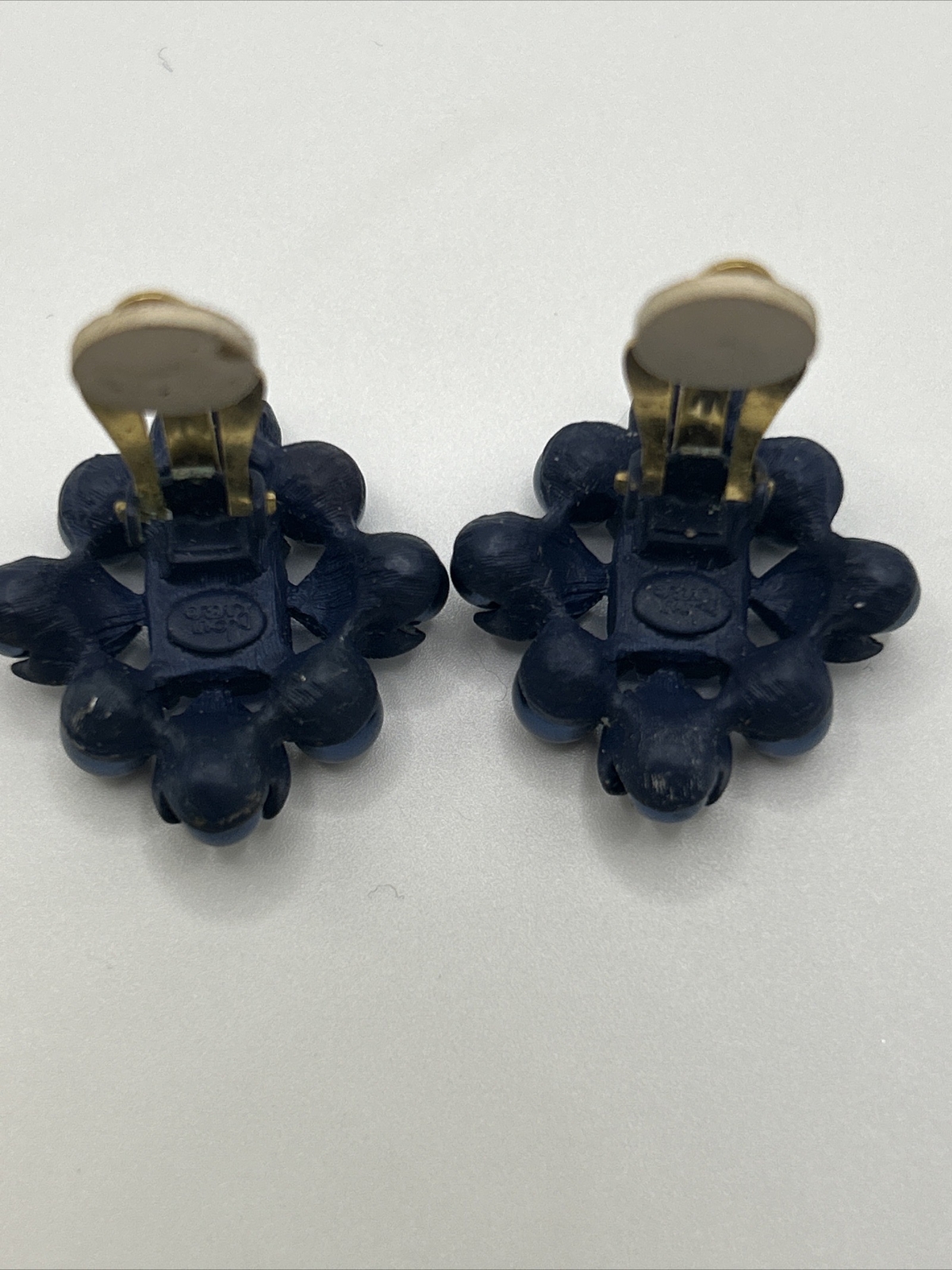 Vintage JOAN RIVERS Royal Blue Bead Rhinestone Clip Earrings And Necklace Set
